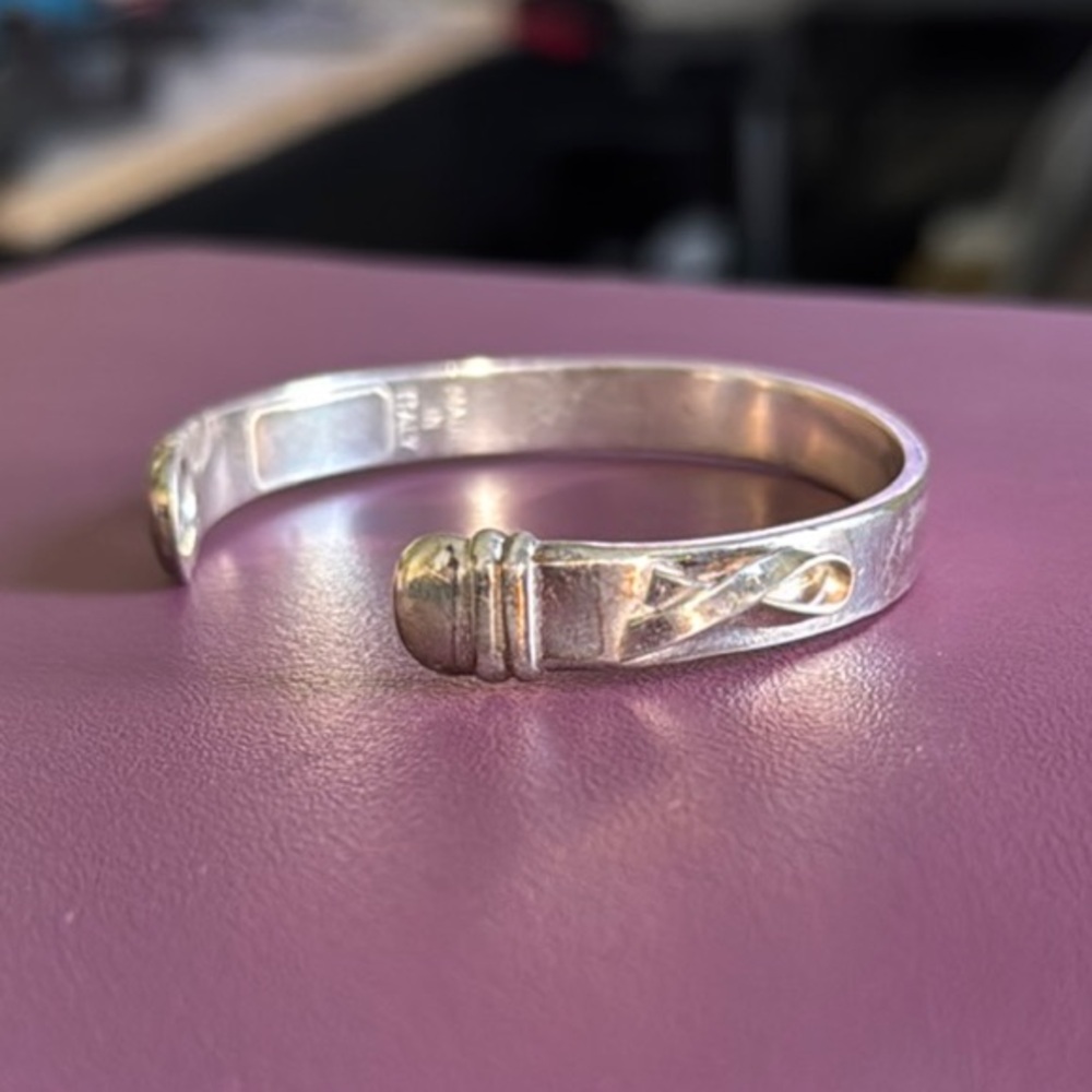 Awareness Ribbon Sterling Silver Bracelet - Made in Italy